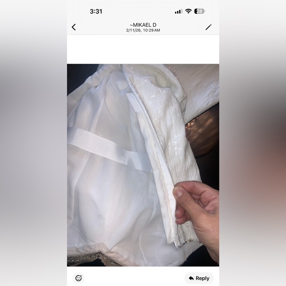 Custom Couture Walter Mikael Elegant White Sequin Strapless Evening Gown - Picture 14 of 16